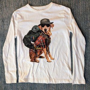 J. Crew Crewcuts boys happy camper dog shirt size M